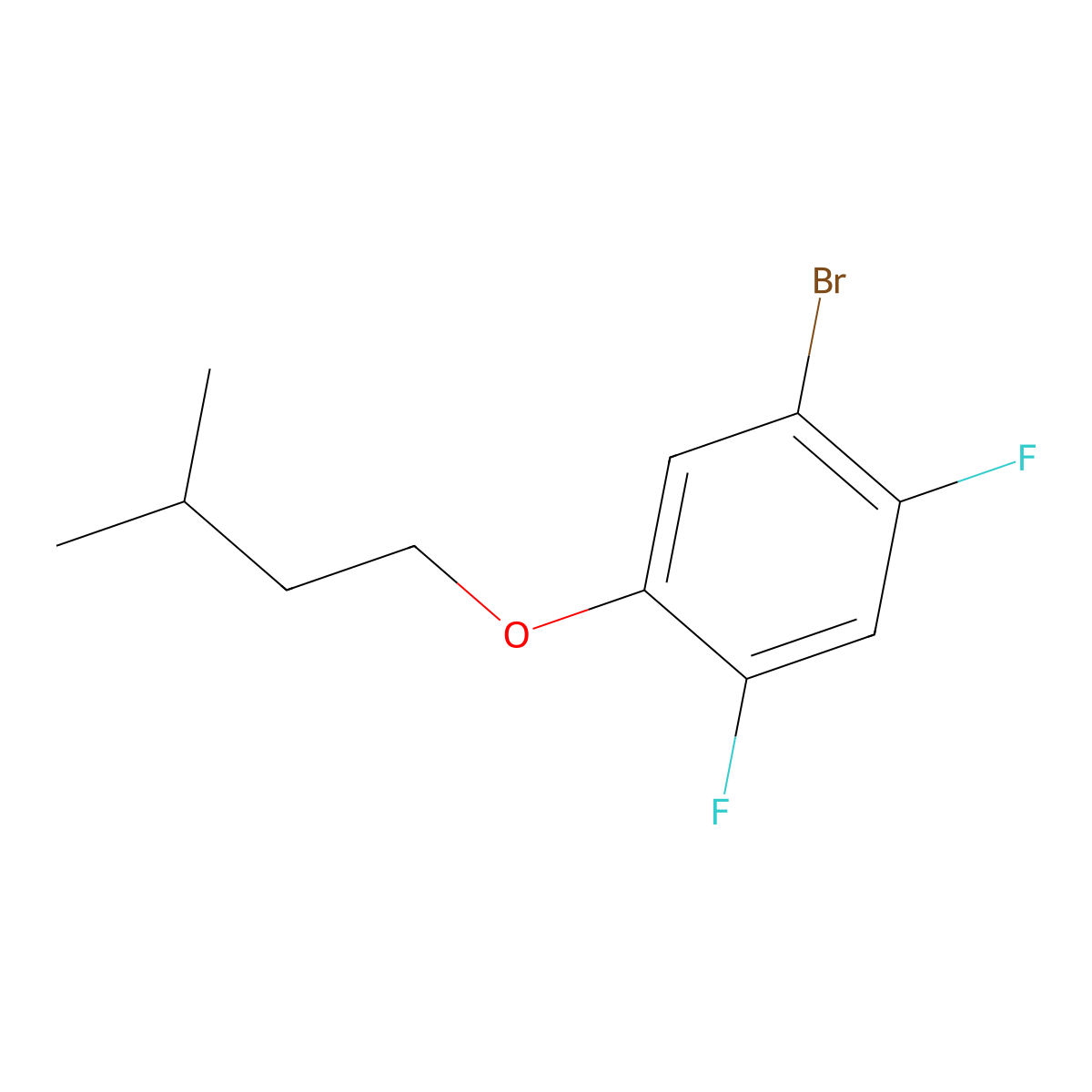 1-Bromo-2,4-difluoro-5-(3-methylbutoxy)benzene molecular structure, CAS 1881293-88-4