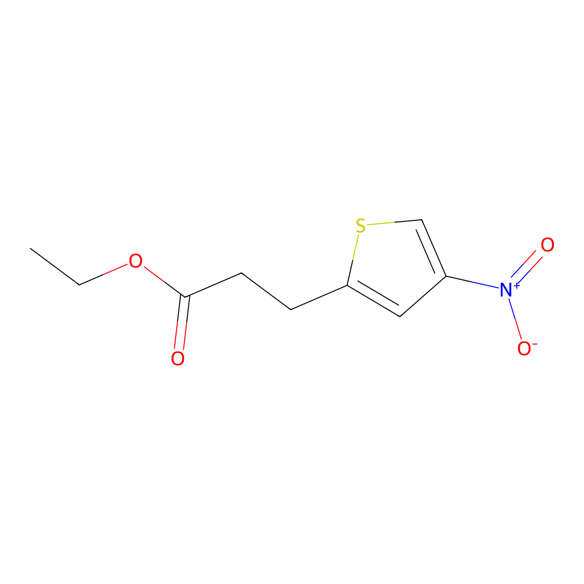 Ethyl 3-(4-nitrothiophen-2-YL)propanoate molecular structure, CAS 1881293-98-6