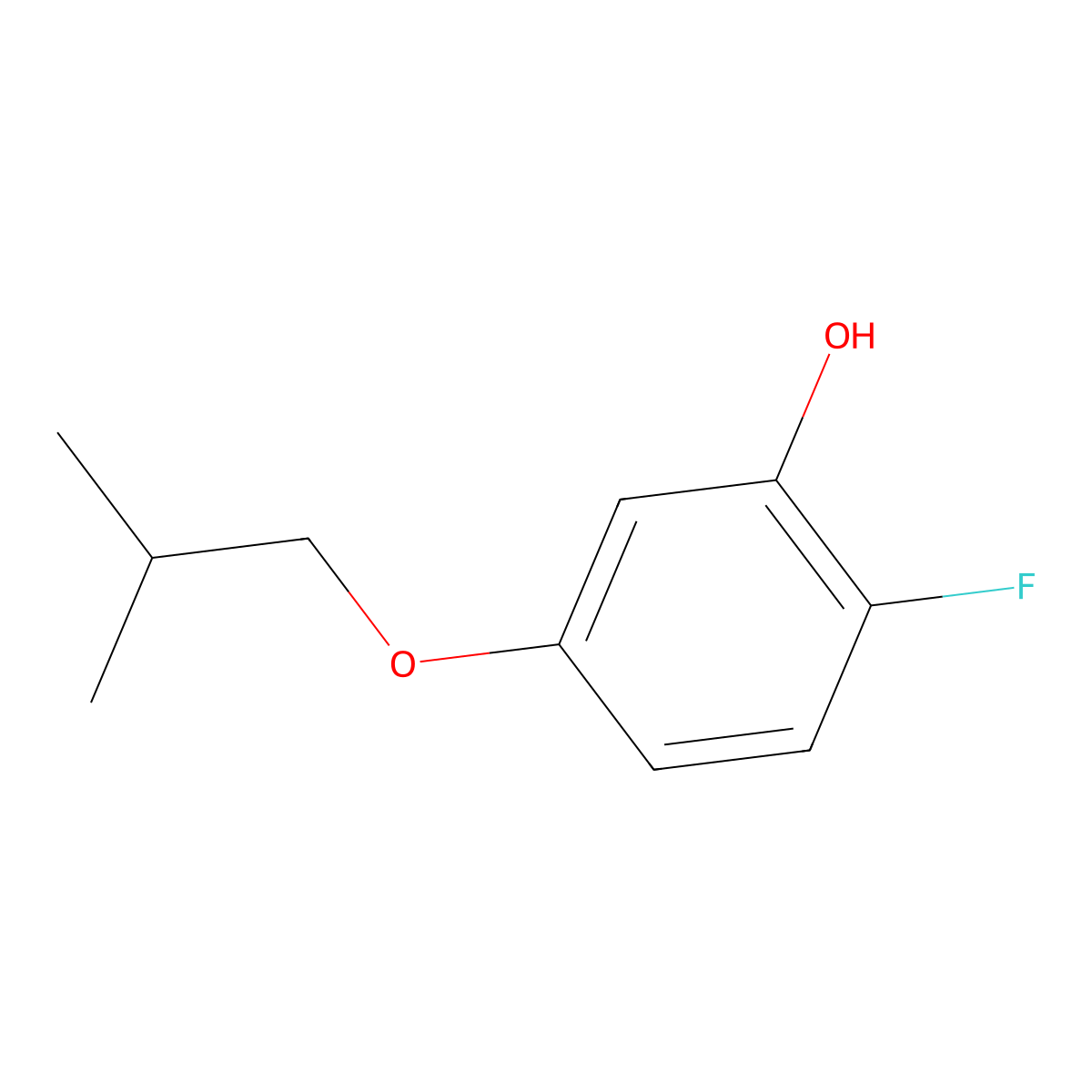 2-Fluoro-5-(2-methylpropoxy)phenol molecular structure, CAS 1881294-00-3