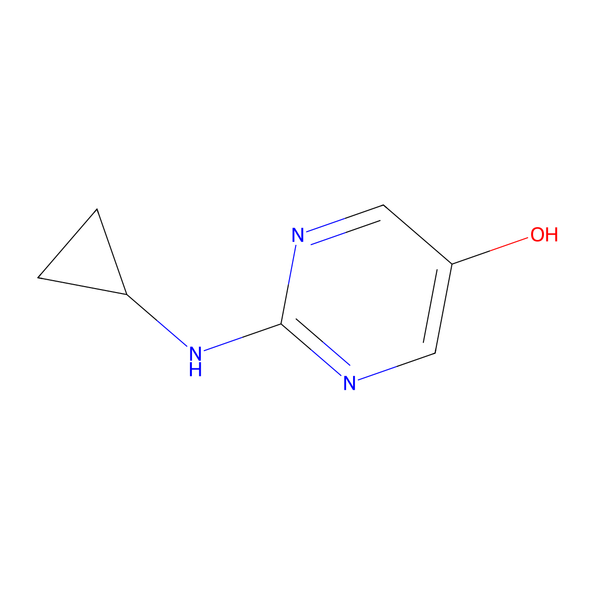 2-(Cyclopropylamino)pyrimidin-5-OL molecular structure, CAS 1881294-01-4