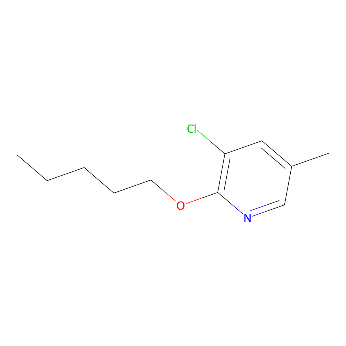 3-Chloro-5-methyl-2-(pentyloxy)pyridine molecular structure, CAS 1881294-02-5