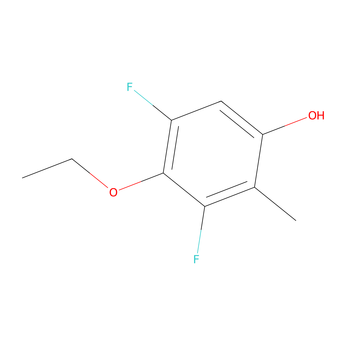 4-Ethoxy-3,5-difluoro-2-methylphenol molecular structure, CAS 1881294-04-7