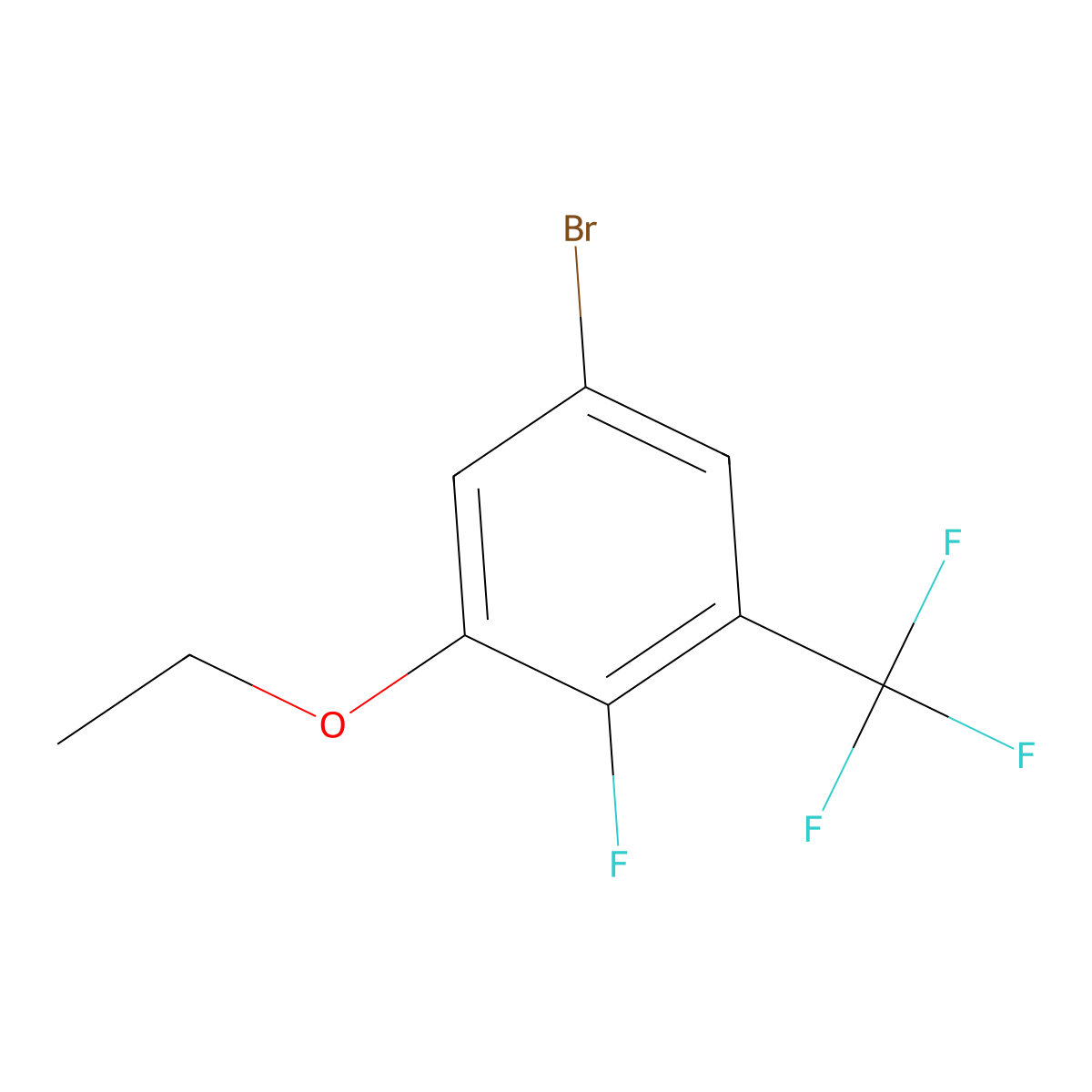 5-Bromo-1-ethoxy-2-fluoro-3-(trifluoromethyl)benzene molecular structure, CAS 1881294-05-8