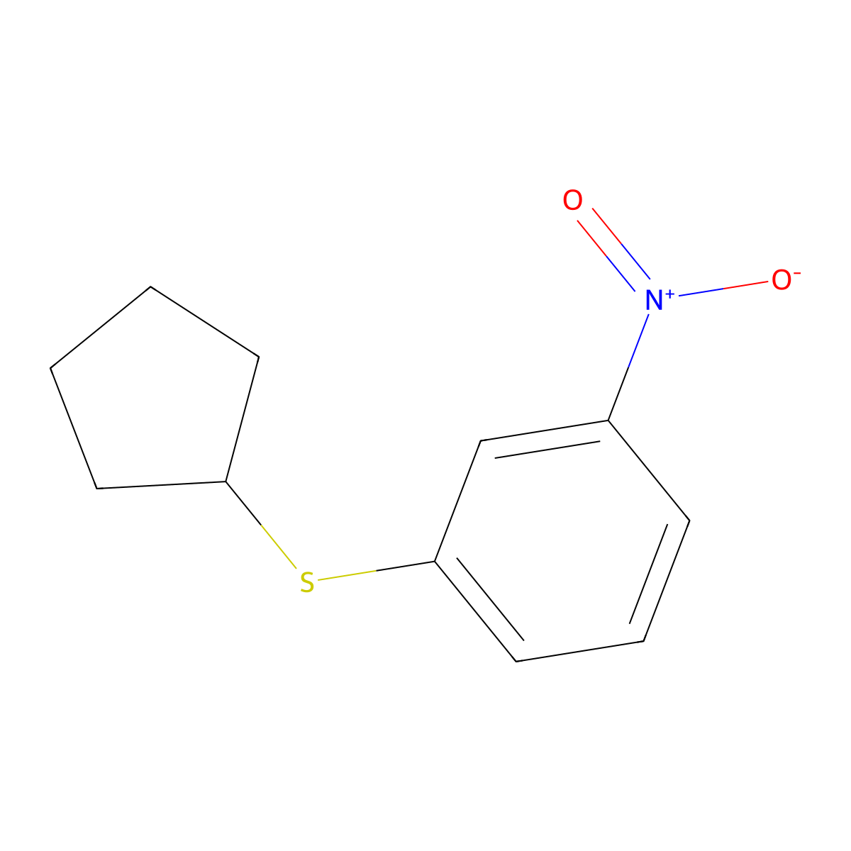 1-(Cyclopentylsulfanyl)-3-nitrobenzene molecular structure, CAS 1881294-07-0