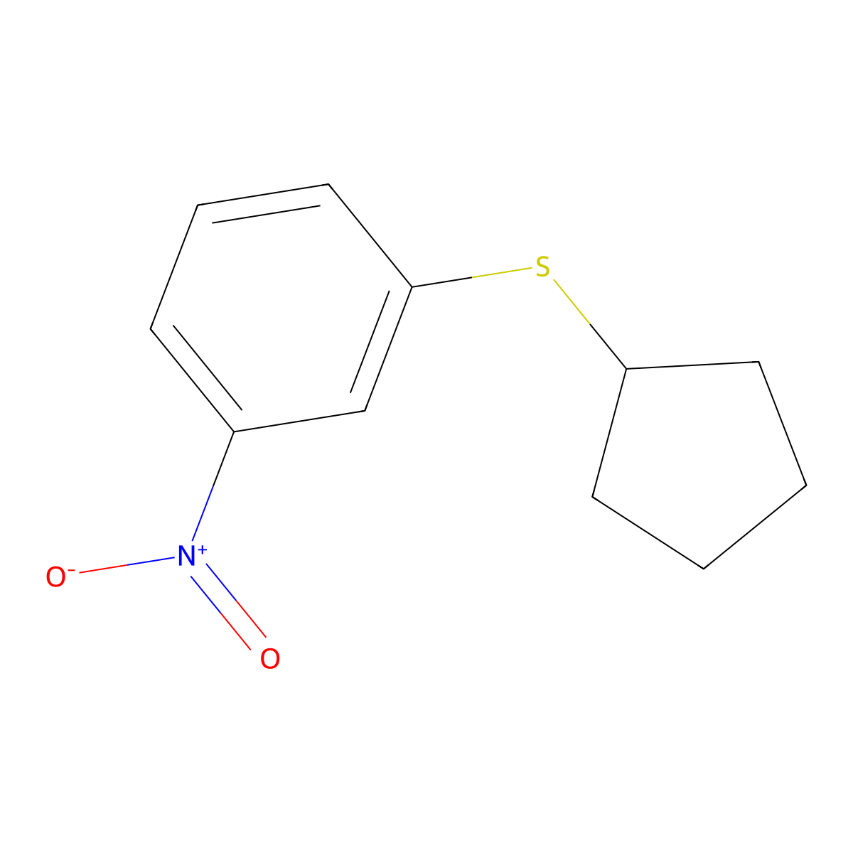 1-(Cyclopentylsulfanyl)-3-nitrobenzene molecular structure, CAS 1881294-07-0