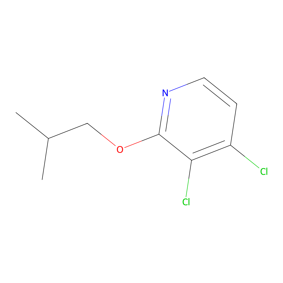 3,4-Dichloro-2-(2-methylpropoxy)pyridine molecular structure, CAS 1881294-98-9