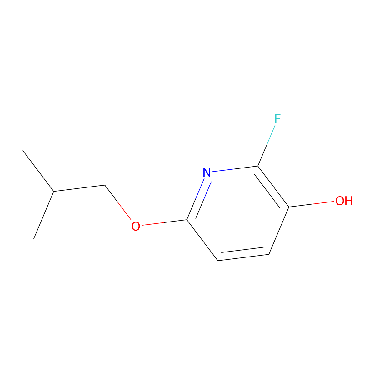 2-Fluoro-6-(2-methylpropoxy)pyridin-3-OL molecular structure, CAS 1881294-99-0