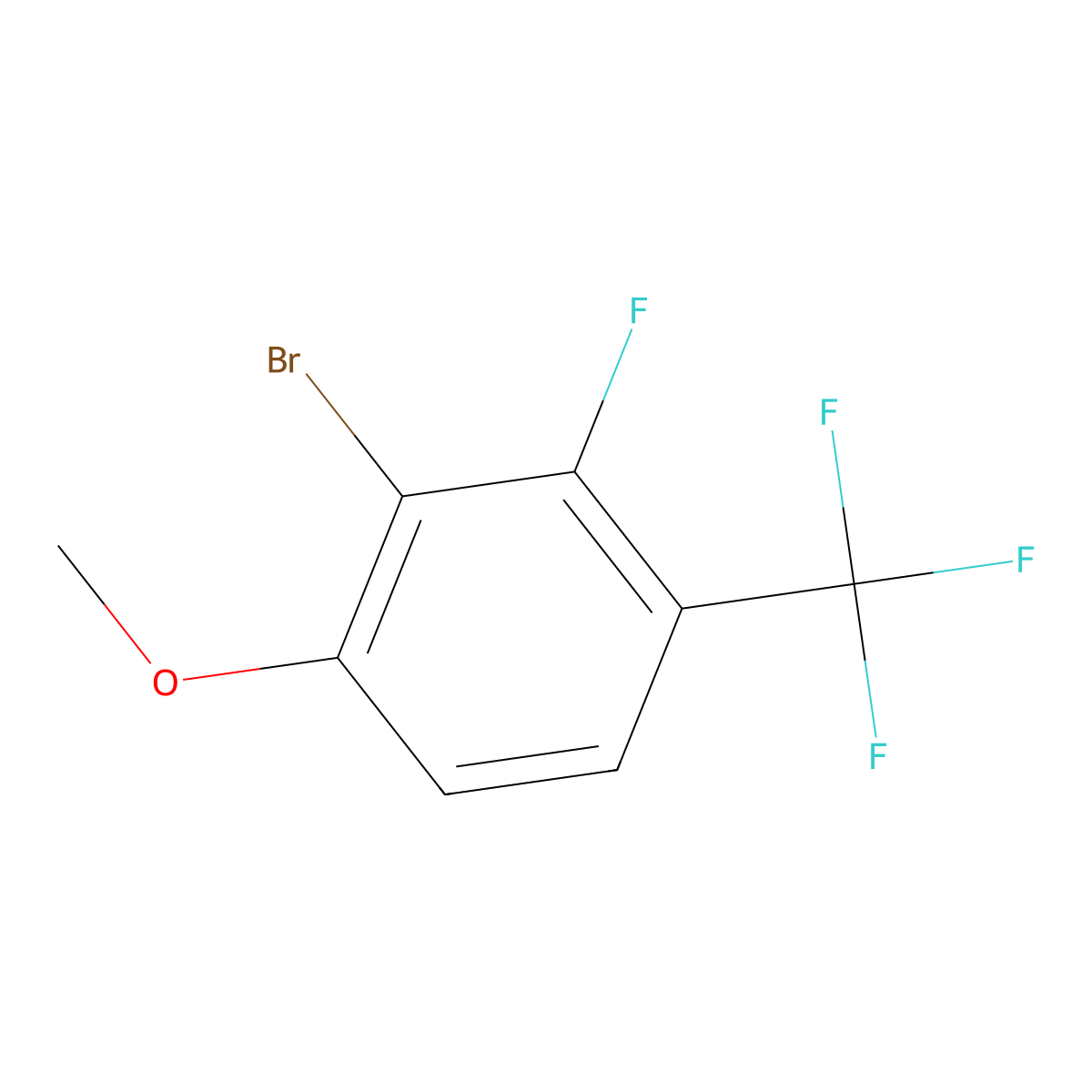 2-Bromo-3-fluoro-1-methoxy-4-(trifluoromethyl)benzene molecular structure, CAS 1881295-00-6