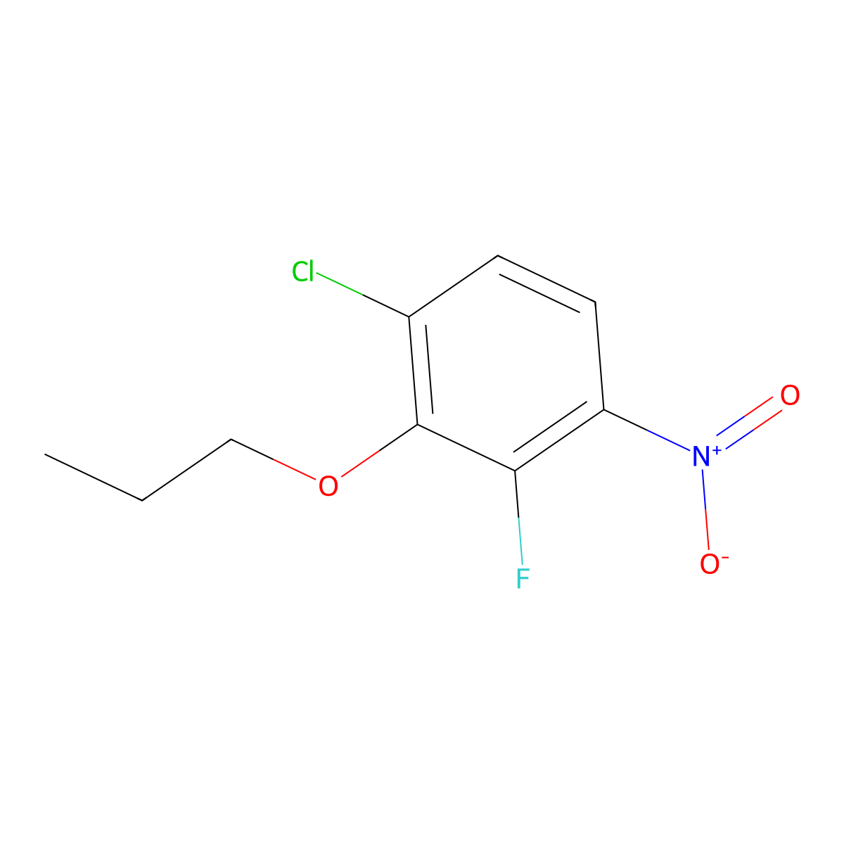 1-Chloro-3-fluoro-4-nitro-2-propoxybenzene molecular structure, CAS 1881295-03-9
