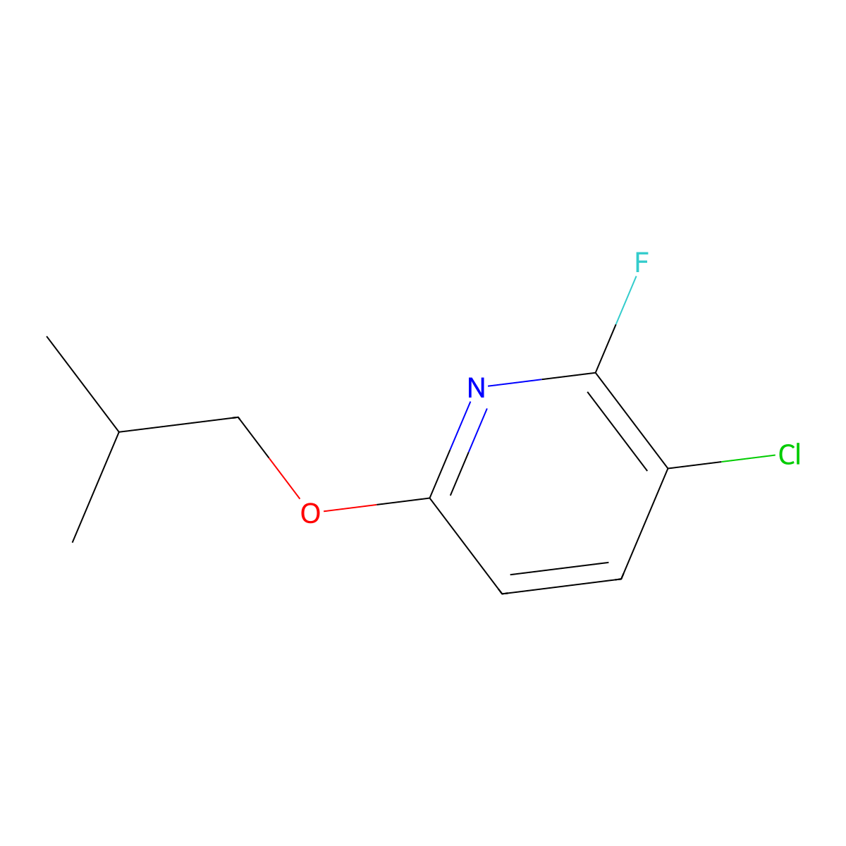 3-Chloro-2-fluoro-6-(2-methylpropoxy)pyridine molecular structure, CAS 1881295-04-0
