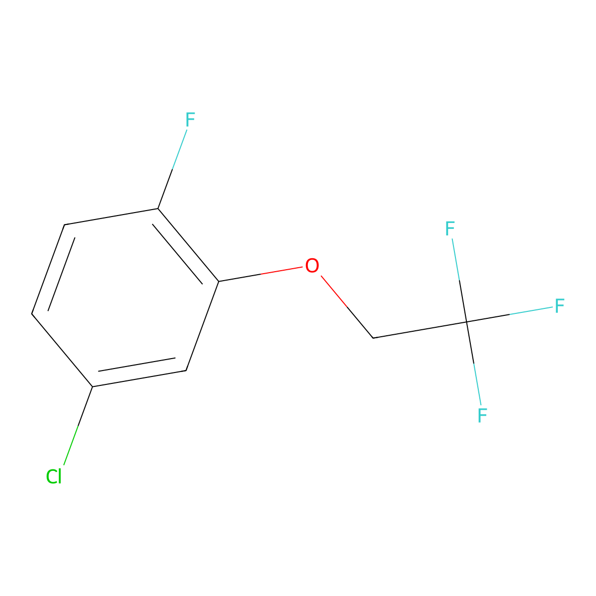 4-Chloro-1-fluoro-2-(2,2,2-trifluoroethoxy)benzene molecular structure, CAS 1881295-07-3