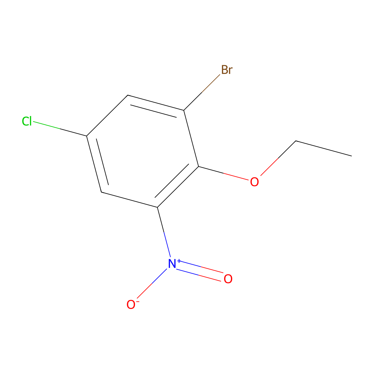 1-Bromo-5-chloro-2-ethoxy-3-nitrobenzene molecular structure, CAS 1881295-10-8