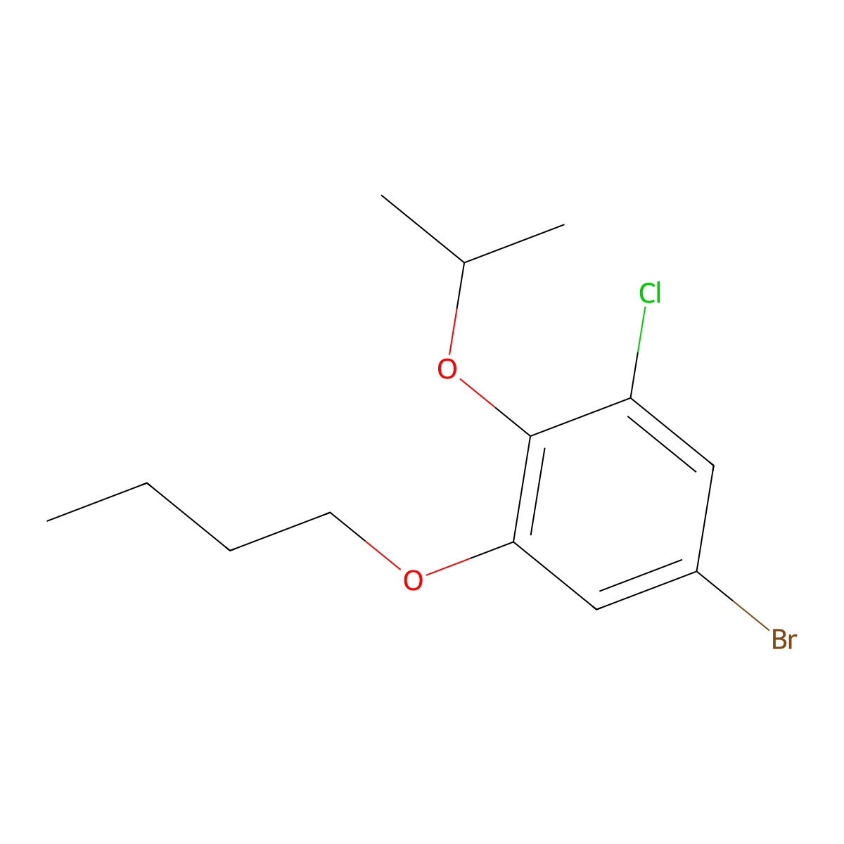 5-Bromo-1-butoxy-3-chloro-2-(propan-2-yloxy)benzene molecular structure, CAS 1881295-11-9