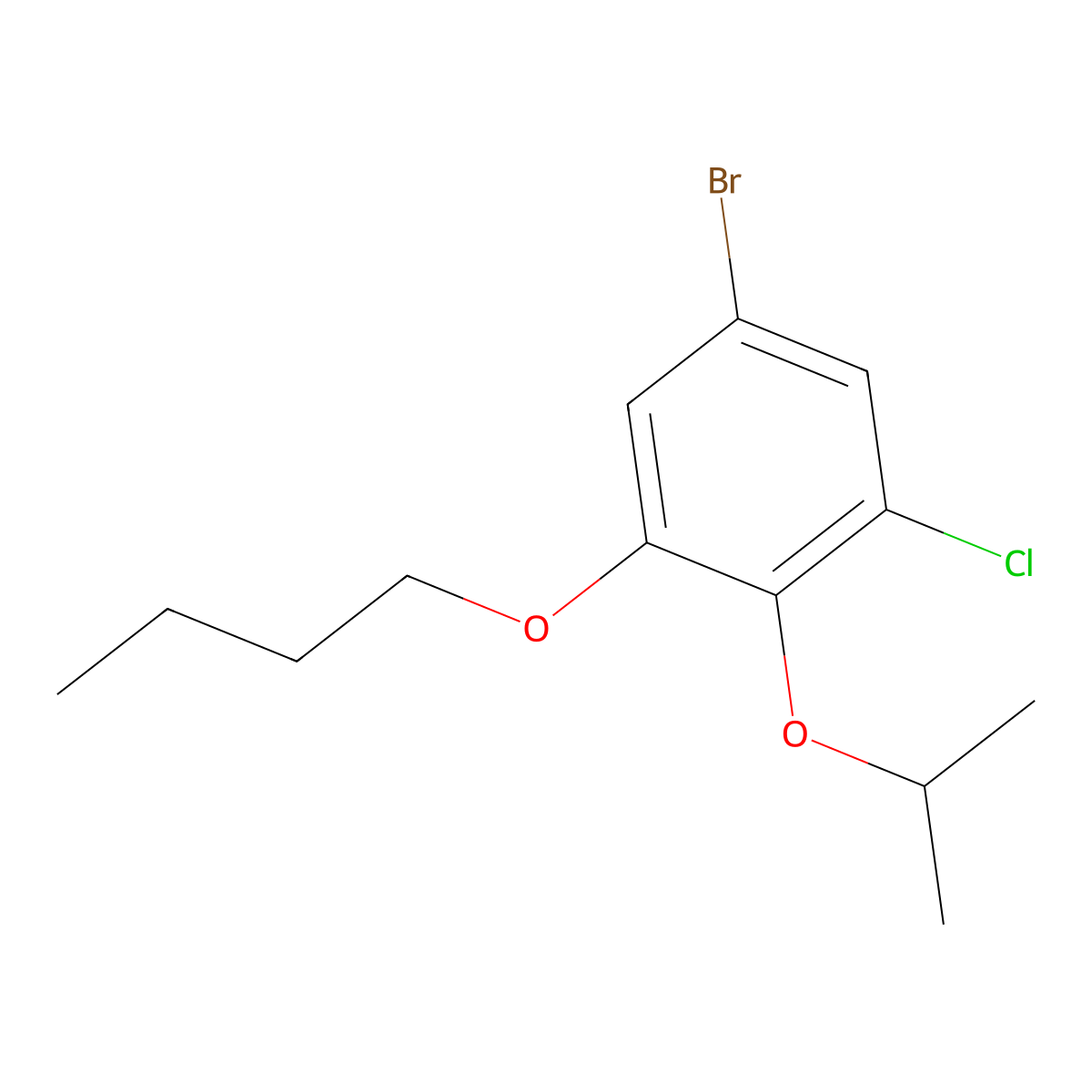 5-Bromo-1-butoxy-3-chloro-2-(propan-2-yloxy)benzene molecular structure, CAS 1881295-11-9