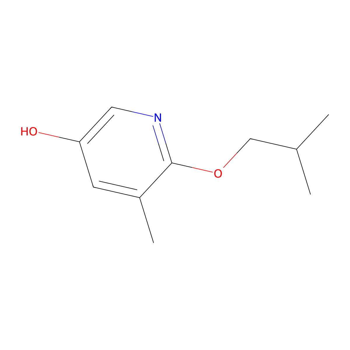 5-Methyl-6-(2-methylpropoxy)pyridin-3-OL molecular structure, CAS 1881295-14-2