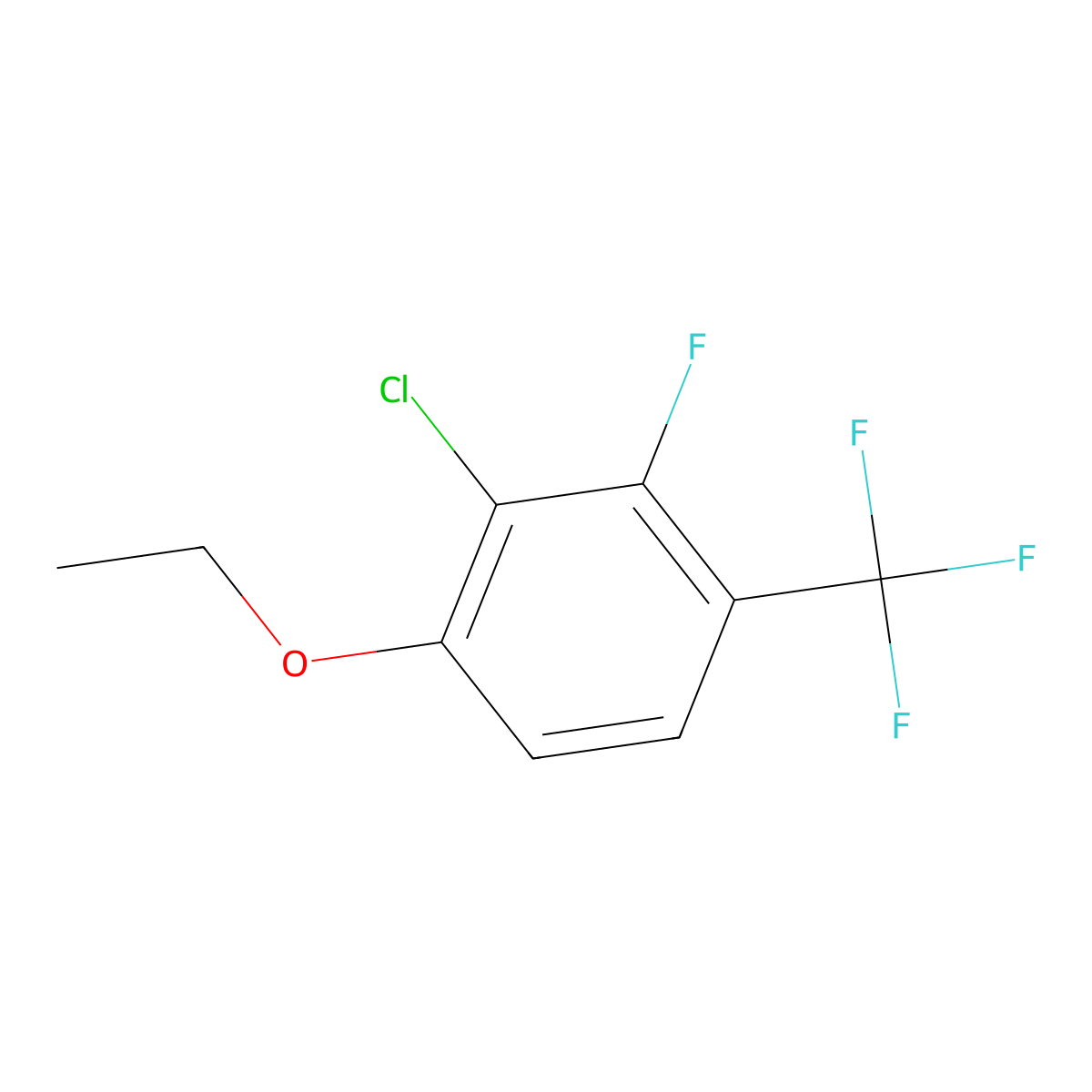 2-Chloro-1-ethoxy-3-fluoro-4-(trifluoromethyl)benzene molecular structure, CAS 1881295-18-6