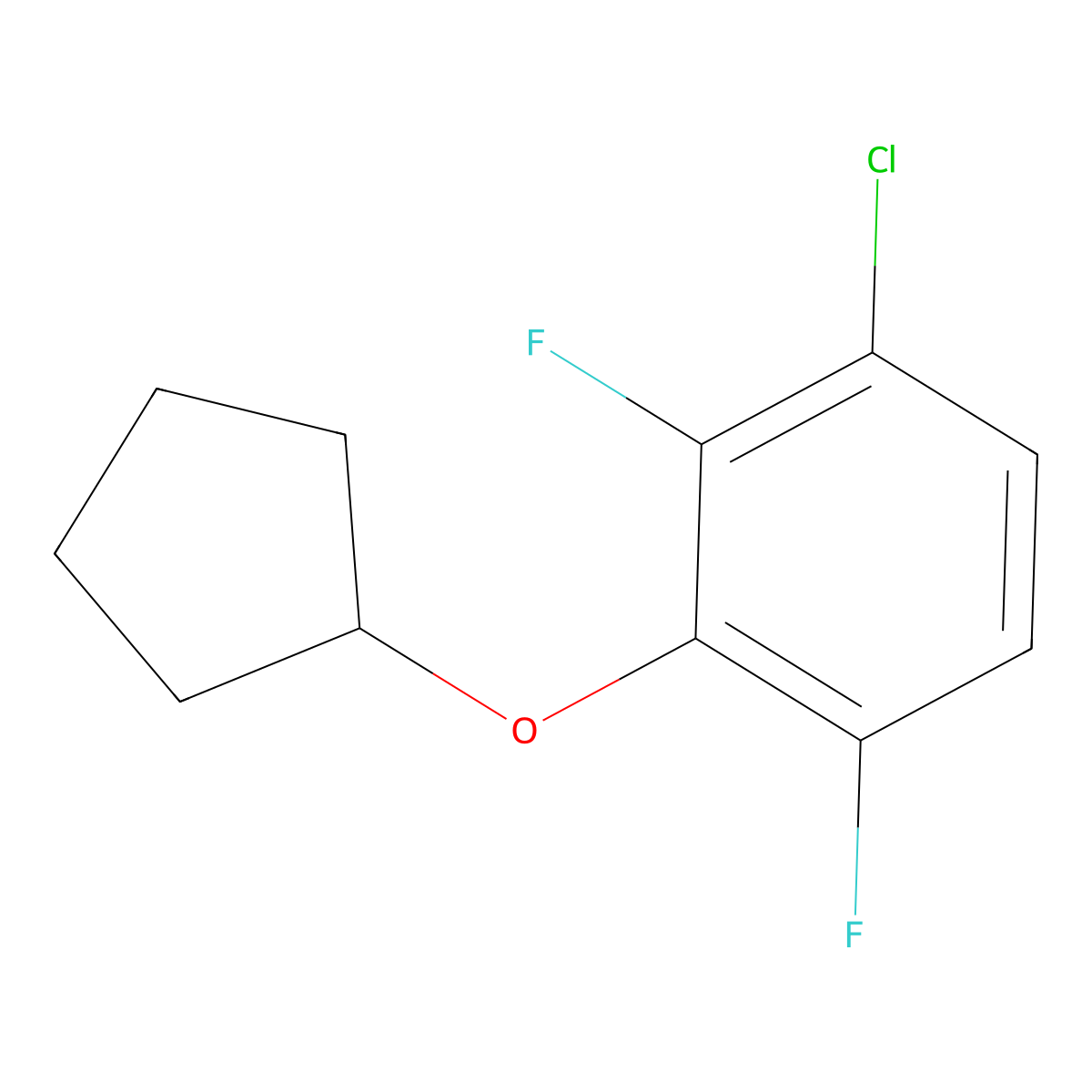 1-Chloro-3-(cyclopentyloxy)-2,4-difluorobenzene molecular structure, CAS 1881295-23-3