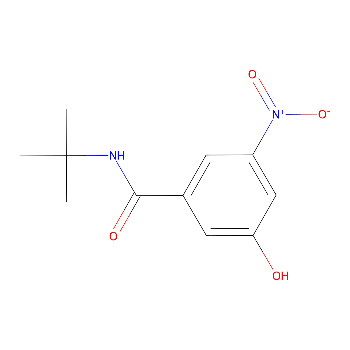 N-Tert-butyl-3-hydroxy-5-nitrobenzamide molecular structure, CAS 1881295-27-7