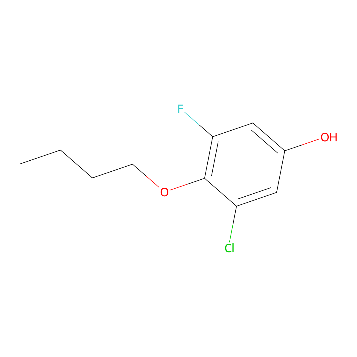 4-Butoxy-3-chloro-5-fluorophenol molecular structure, CAS 1881295-29-9