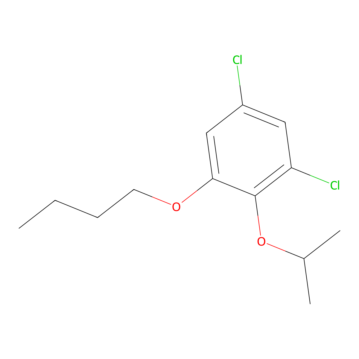 1-Butoxy-3,5-dichloro-2-(propan-2-yloxy)benzene molecular structure, CAS 1881295-32-4