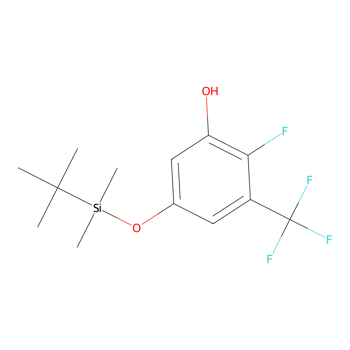 5-[(Tert-butyldimethylsilyl)oxy]-2-fluoro-3-(trifluoromethyl)phenol molecular structure, CAS 1881295-33-5