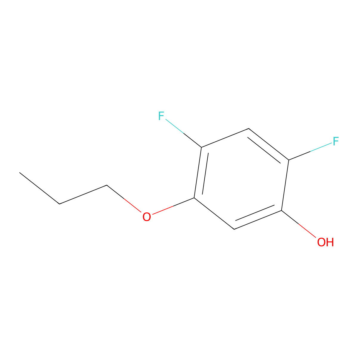 2,4-Difluoro-5-propoxyphenol molecular structure, CAS 1881295-35-7