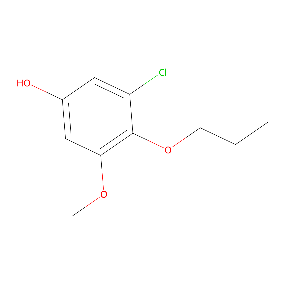 3-Chloro-5-methoxy-4-propoxyphenol molecular structure, CAS 1881295-38-0