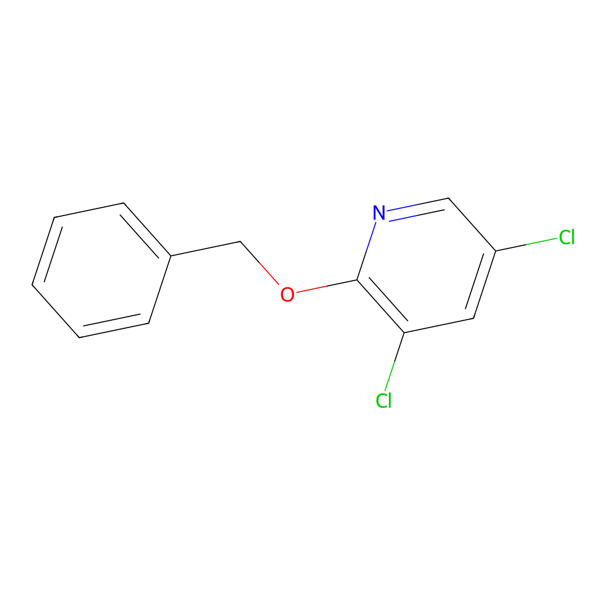 2-(Benzyloxy)-3,5-dichloropyridine molecular structure, CAS 1881295-44-8