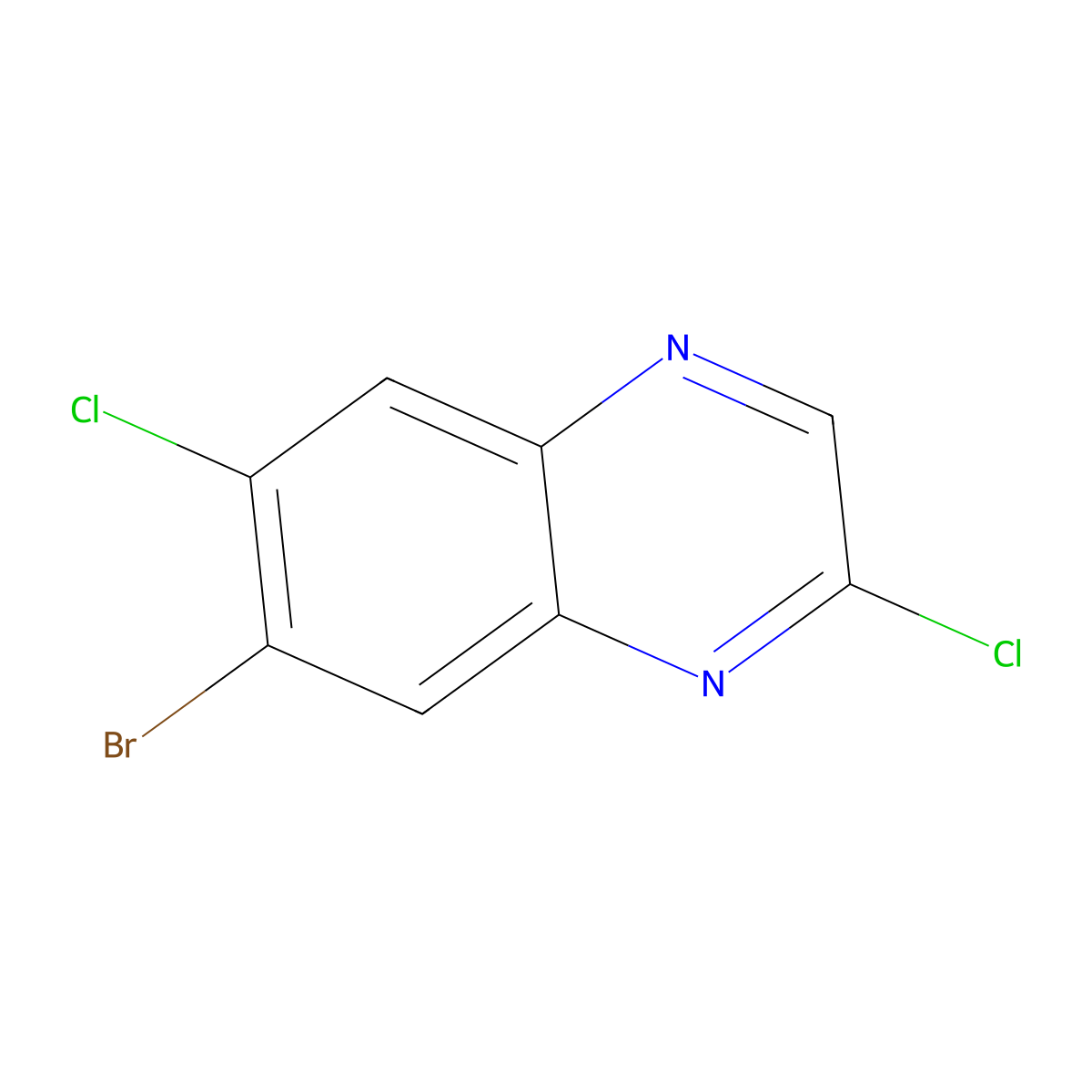 7-Bromo-2,6-dichloroquinoxaline molecular structure, CAS 1881295-60-8