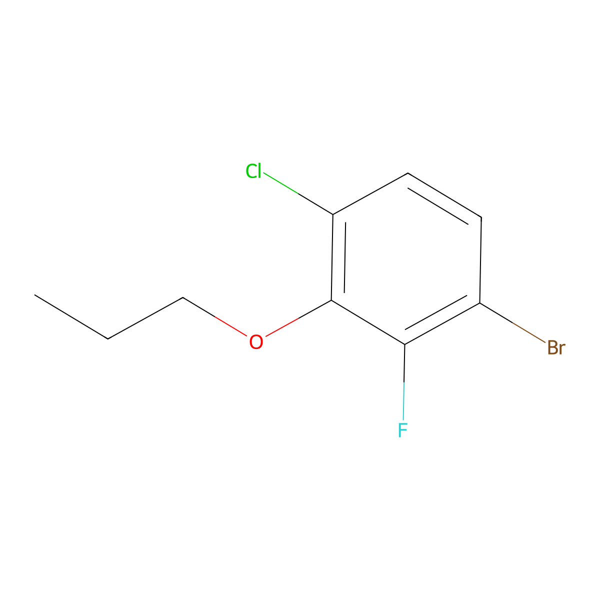 1-Bromo-4-chloro-2-fluoro-3-propoxybenzene molecular structure, CAS 1881295-73-3
