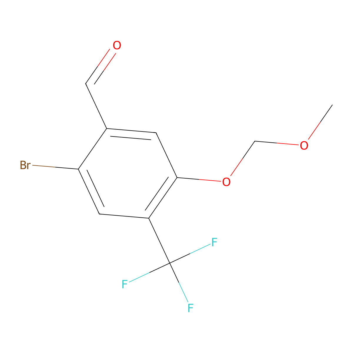 2-Bromo-5-(methoxymethoxy)-4-(trifluoromethyl)benzaldehyde molecular structure, CAS 1881295-77-7