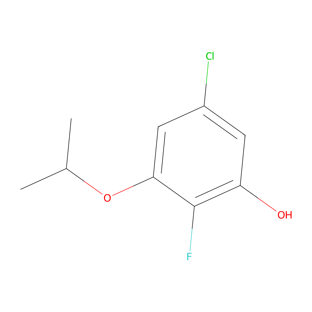 5-Chloro-2-fluoro-3-(propan-2-yloxy)phenol molecular structure, CAS 1881295-80-2