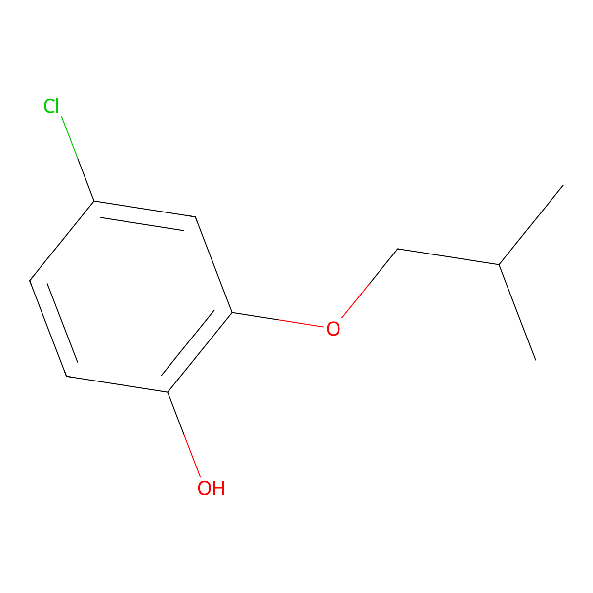 4-Chloro-2-(2-methylpropoxy)phenol molecular structure, CAS 1881295-94-8