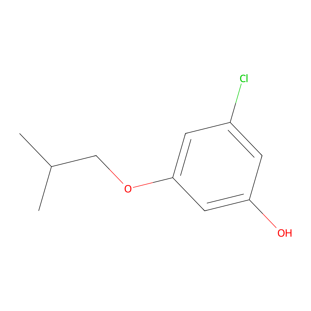 3-Chloro-5-(2-methylpropoxy)phenol molecular structure, CAS 1881296-04-3