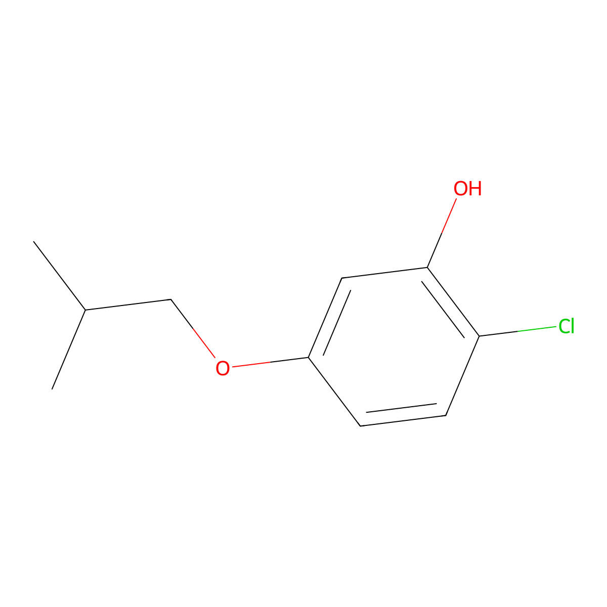 2-Chloro-5-(2-methylpropoxy)phenol molecular structure, CAS 1881296-13-4