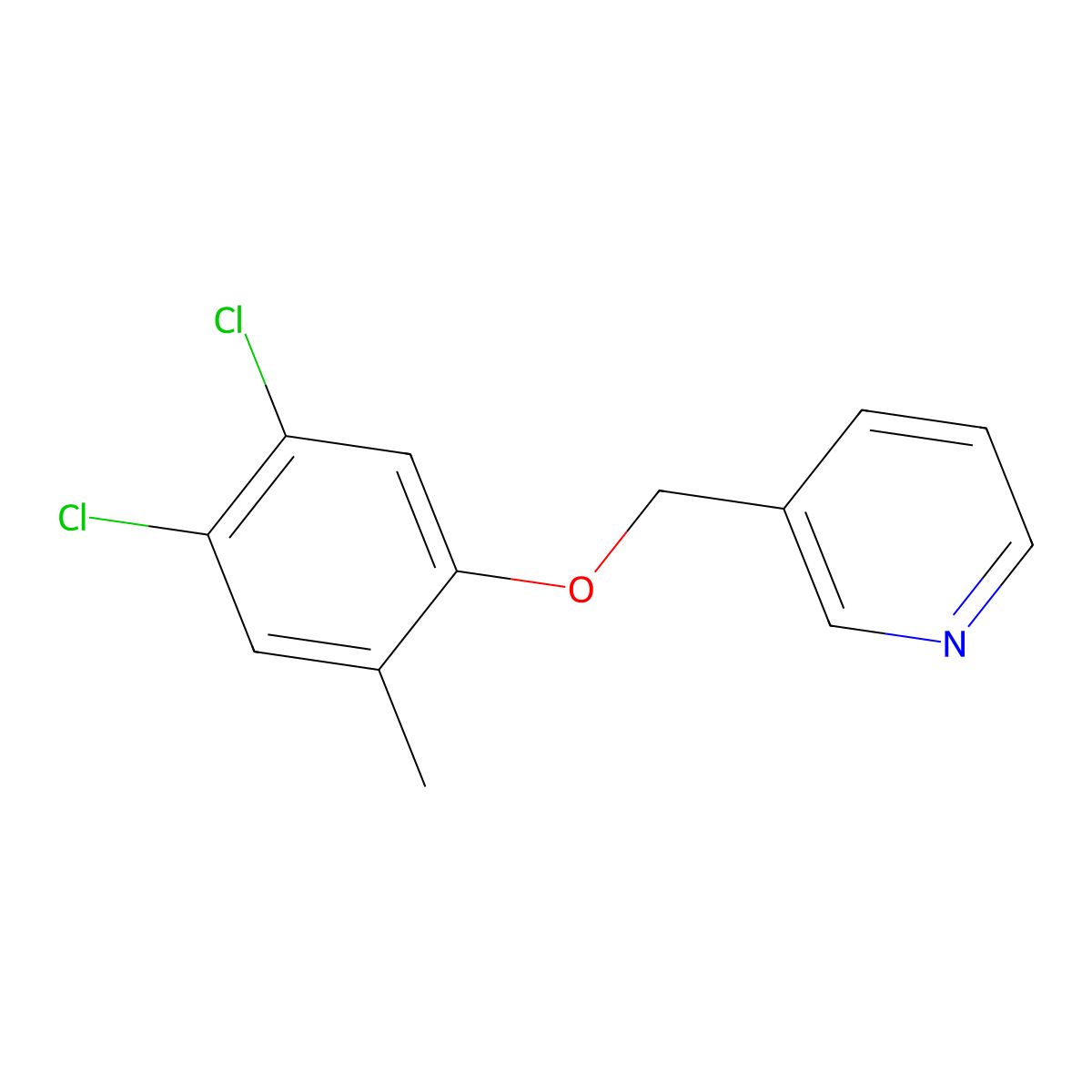 3-(4,5-Dichloro-2-methylphenoxymethyl)pyridine molecular structure, CAS 1881296-16-7