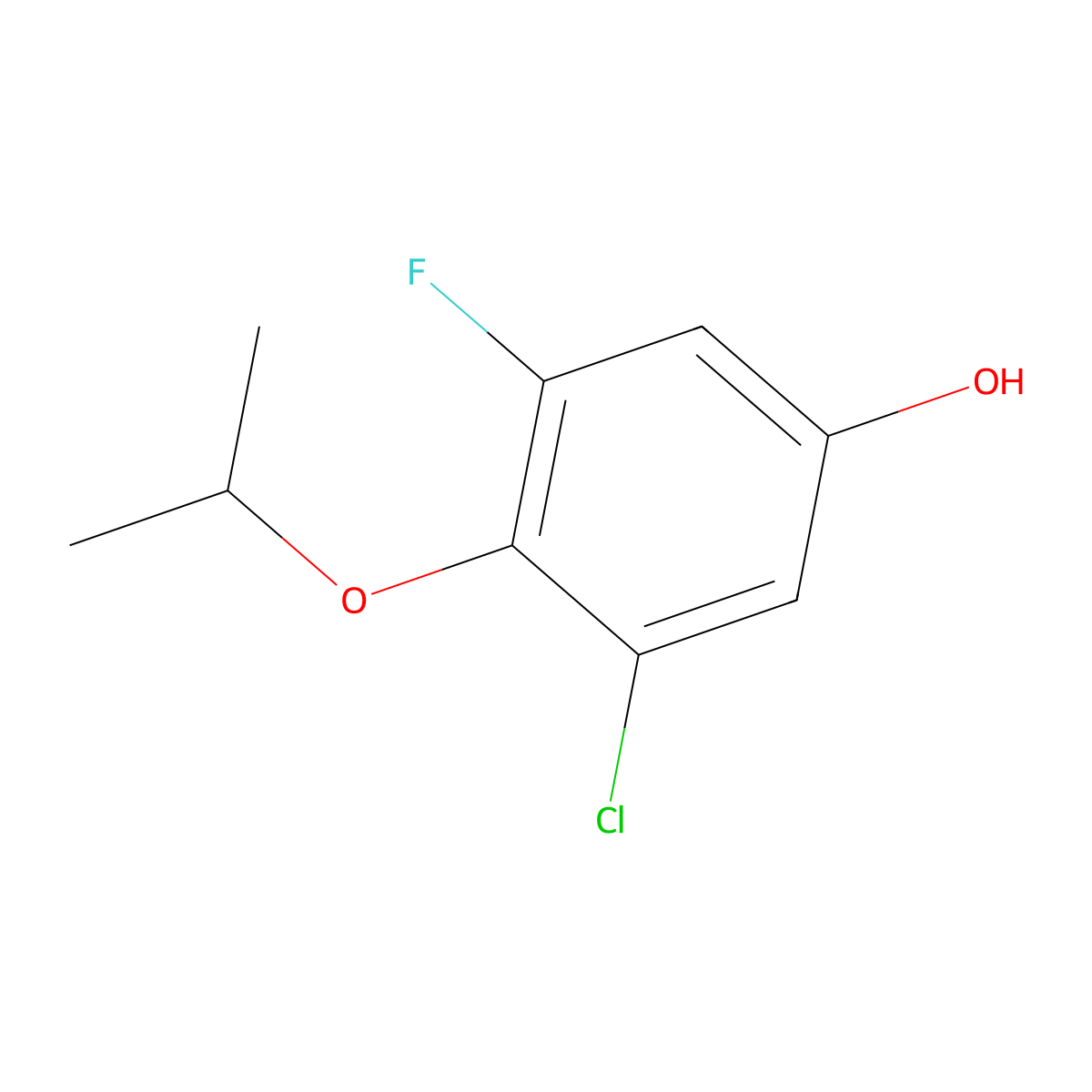 3-Chloro-5-fluoro-4-(propan-2-yloxy)phenol molecular structure, CAS 1881296-19-0
