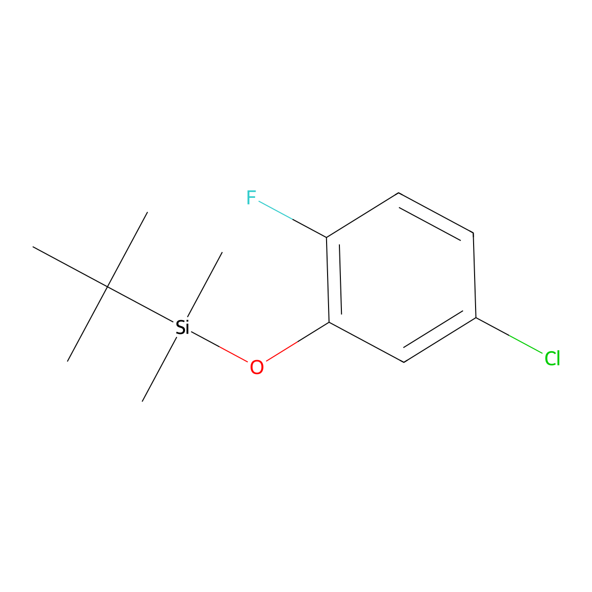 Tert-butyl(5-chloro-2-fluorophenoxy)dimethylsilane molecular structure, CAS 1881296-20-3