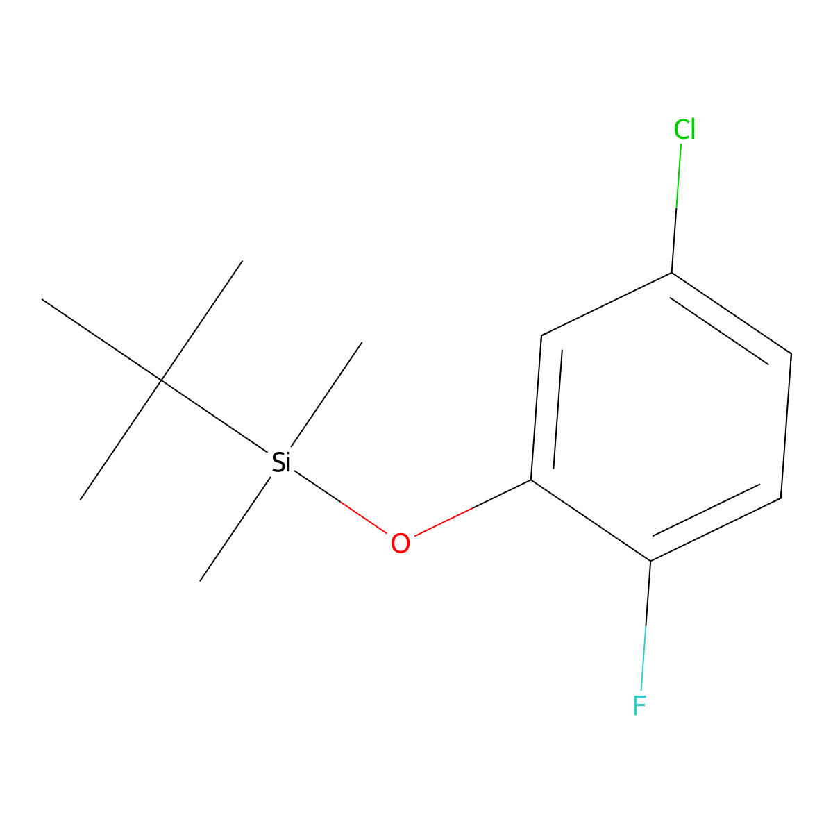 Tert-butyl(5-chloro-2-fluorophenoxy)dimethylsilane molecular structure, CAS 1881296-20-3
