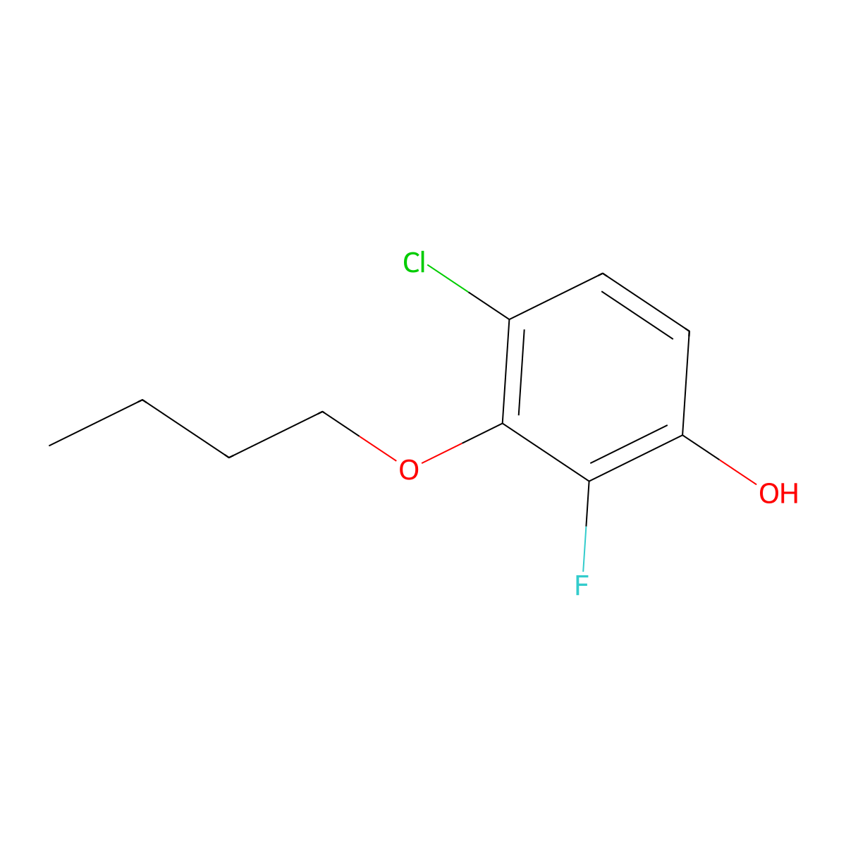 3-Butoxy-4-chloro-2-fluorophenol molecular structure, CAS 1881296-28-1