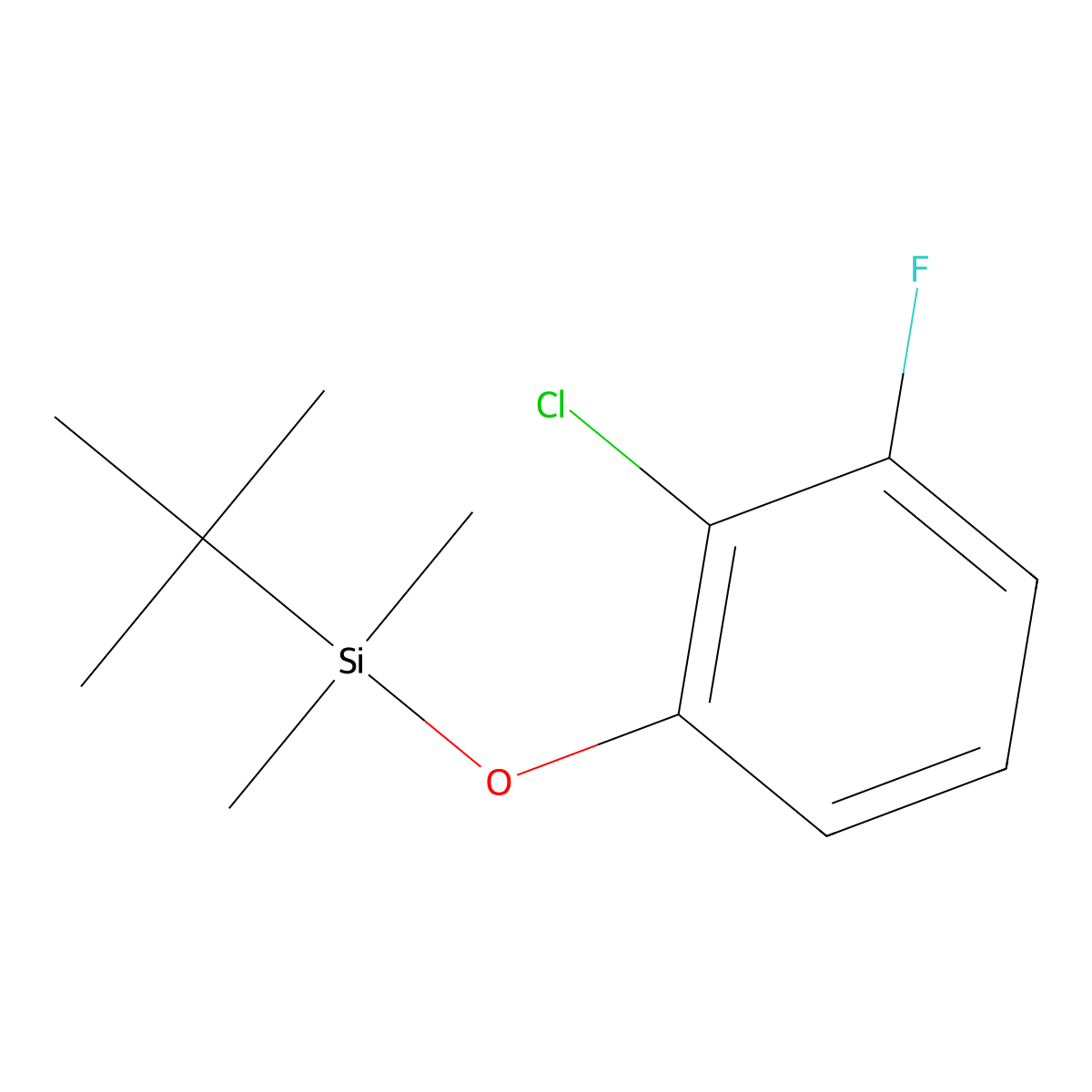 Tert-butyl(2-chloro-3-fluorophenoxy)dimethylsilane molecular structure, CAS 1881296-32-7