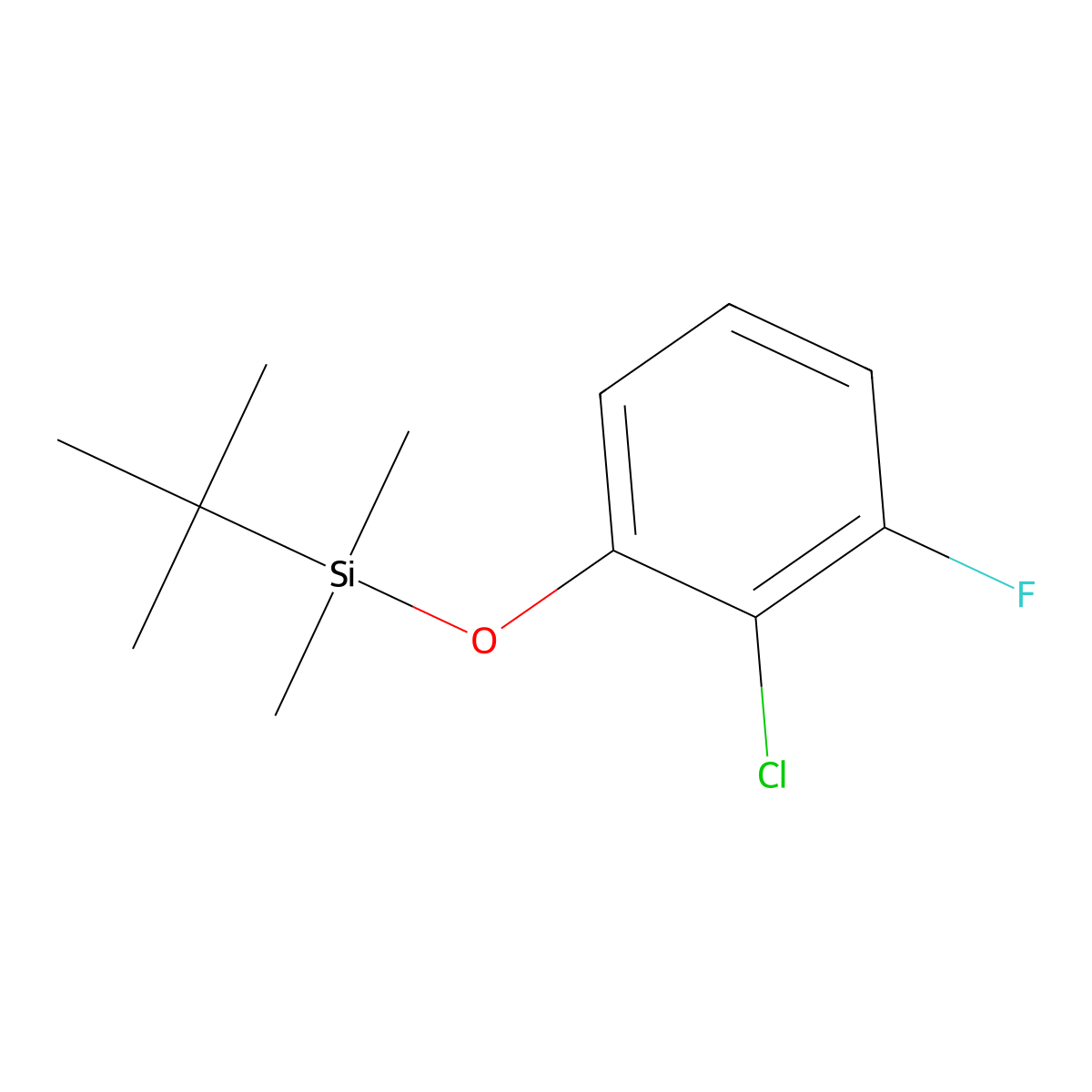 Tert-butyl(2-chloro-3-fluorophenoxy)dimethylsilane molecular structure, CAS 1881296-32-7