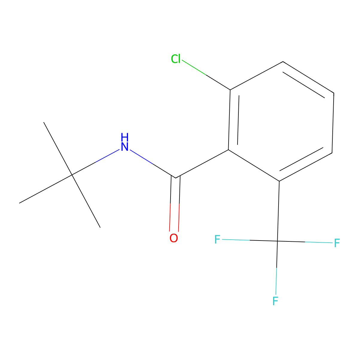 N-Tert-butyl-2-chloro-6-(trifluoromethyl)benzamide molecular structure, CAS 1881296-35-0
