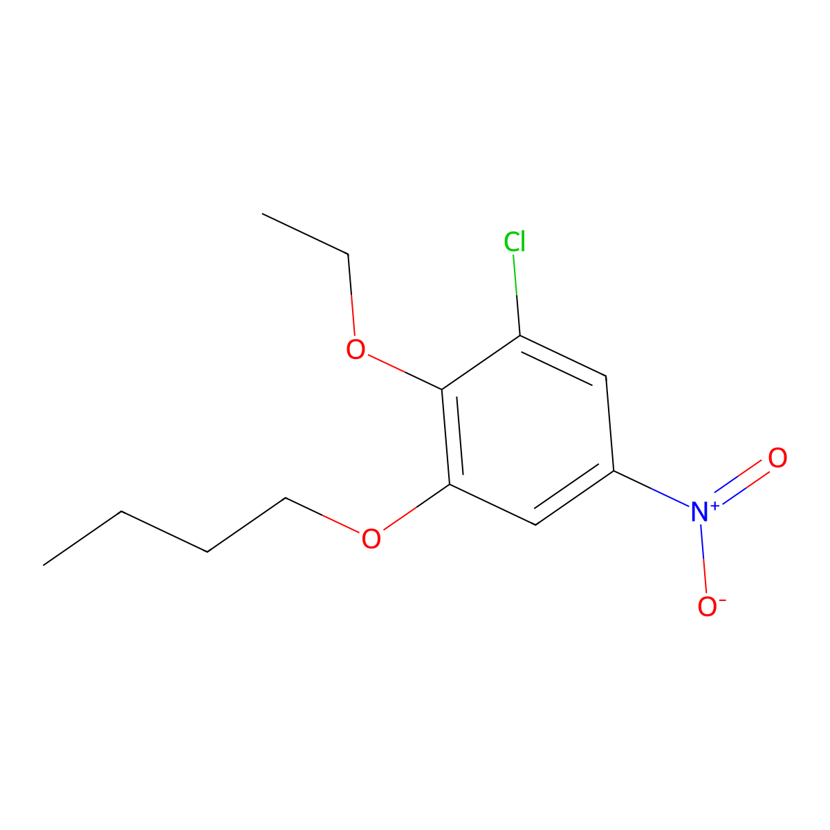 1-Butoxy-3-chloro-2-ethoxy-5-nitrobenzene molecular structure, CAS 1881296-42-9