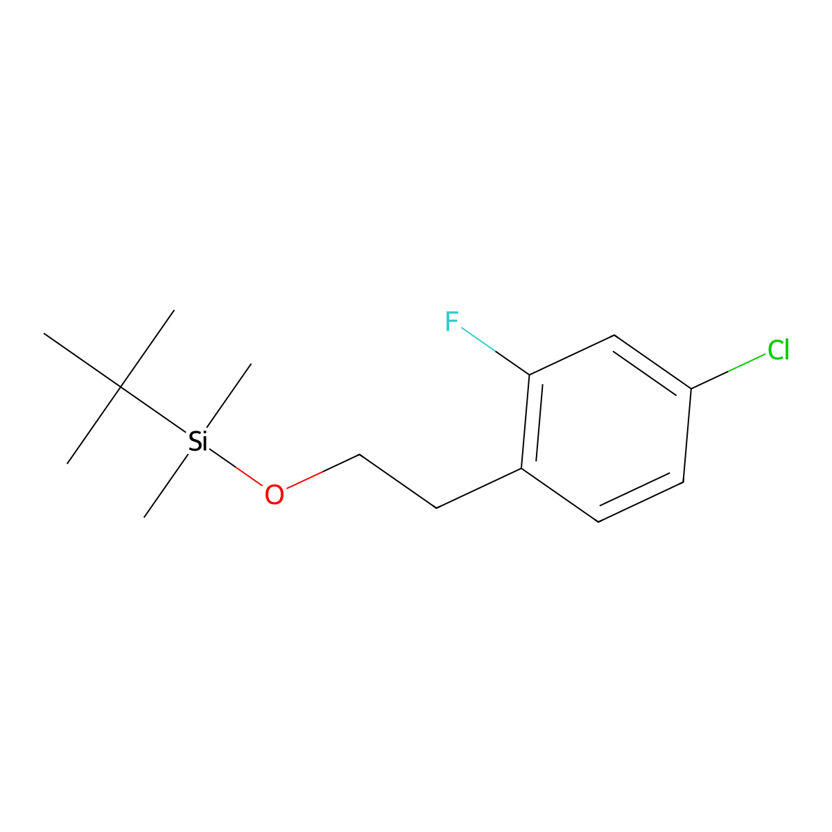 Tert-butyl[2-(4-chloro-2-fluorophenyl)ethoxy]dimethylsilane molecular structure, CAS 1881296-44-1