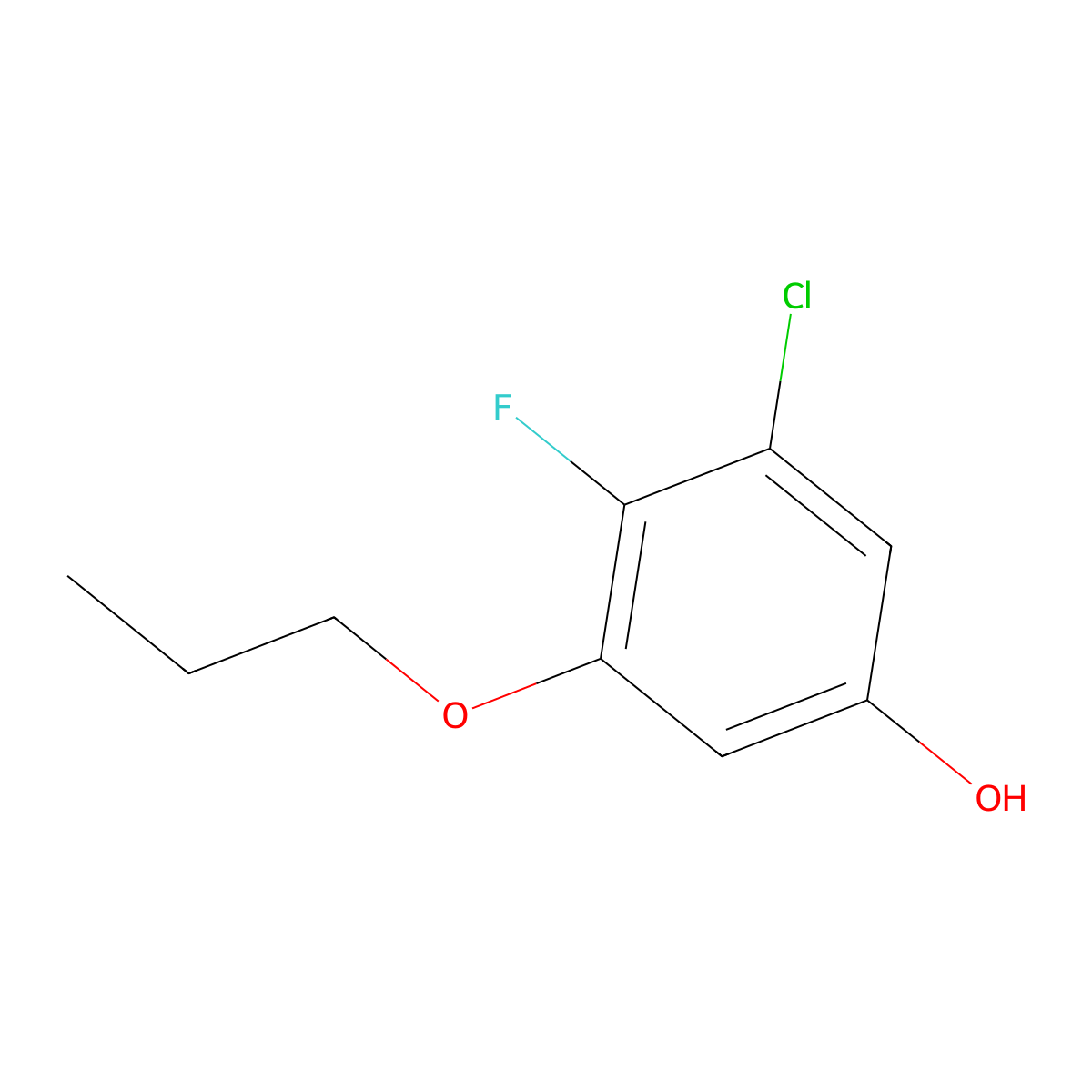 3-Chloro-4-fluoro-5-propoxyphenol molecular structure, CAS 1881296-45-2