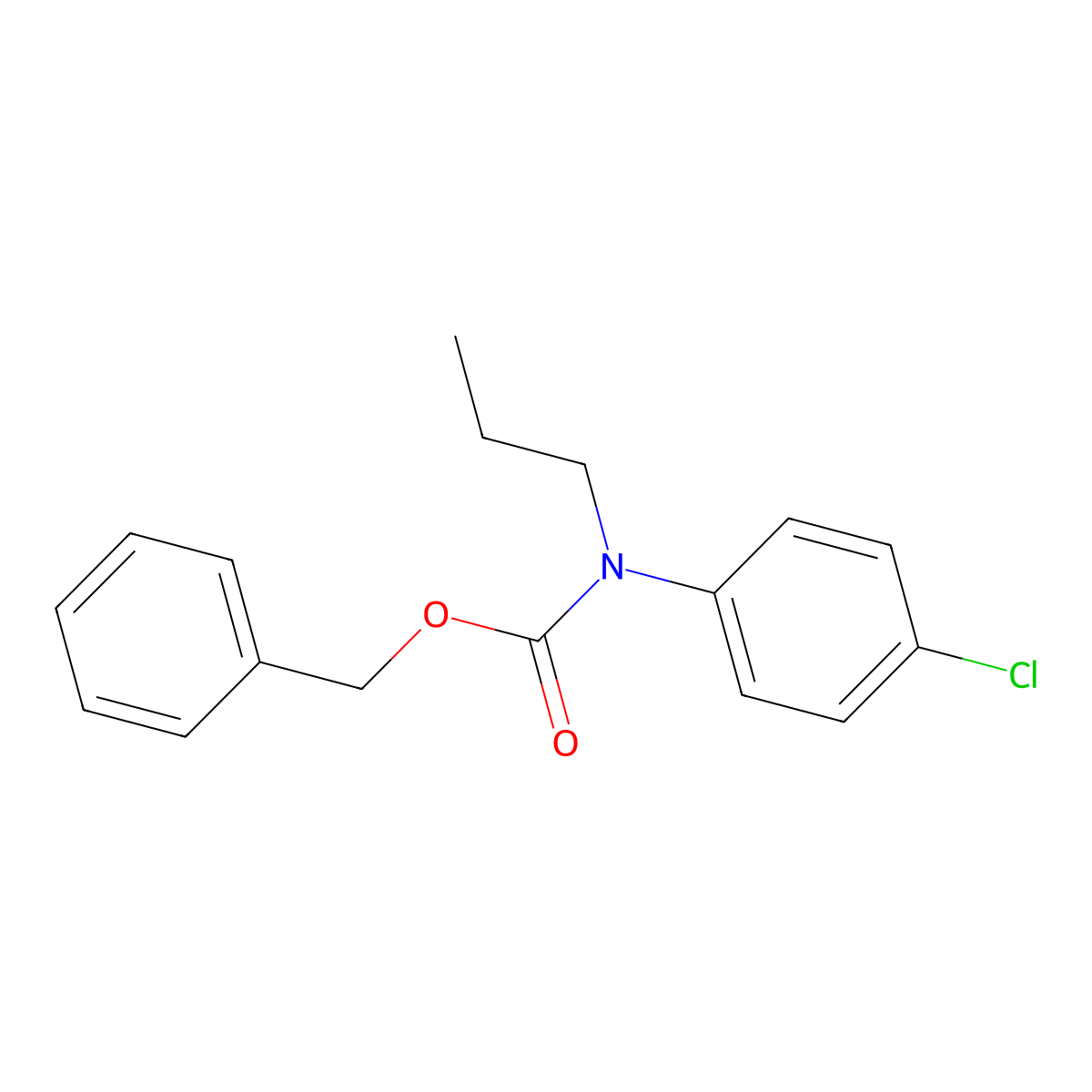 Benzyl N-(4-chlorophenyl)-N-propylcarbamate molecular structure, CAS 1881296-47-4