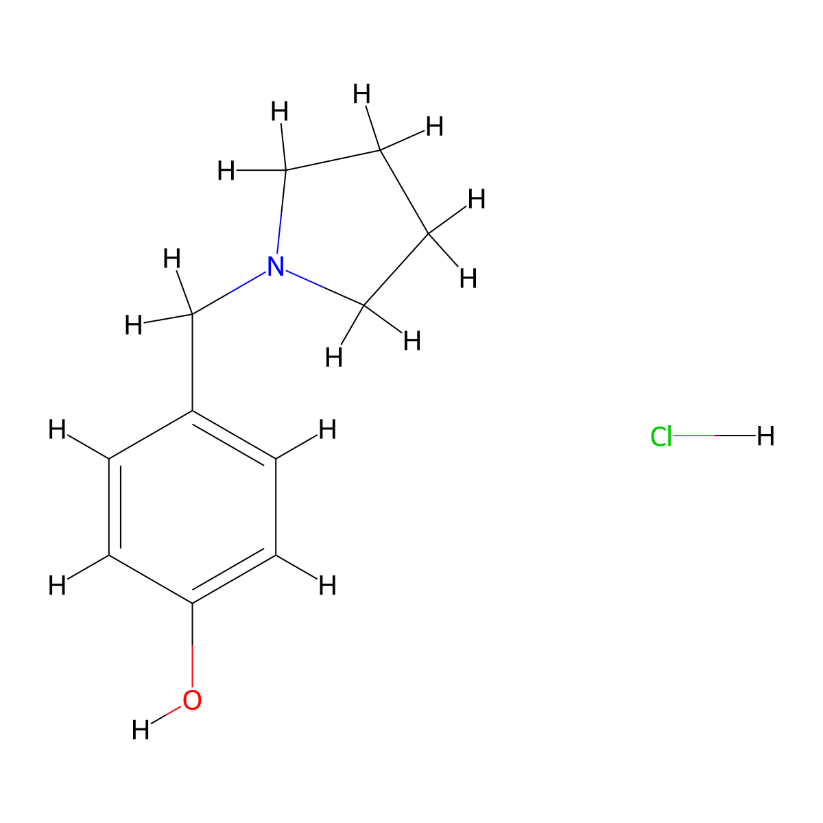 4-(Pyrrolidin-1-ylmethyl)phenol hydrochloride molecular structure, CAS 1881296-58-7