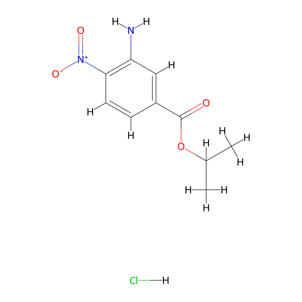 Propan-2-yl 3-amino-4-nitrobenzoate hydrochloride molecular structure, CAS 1881296-60-1