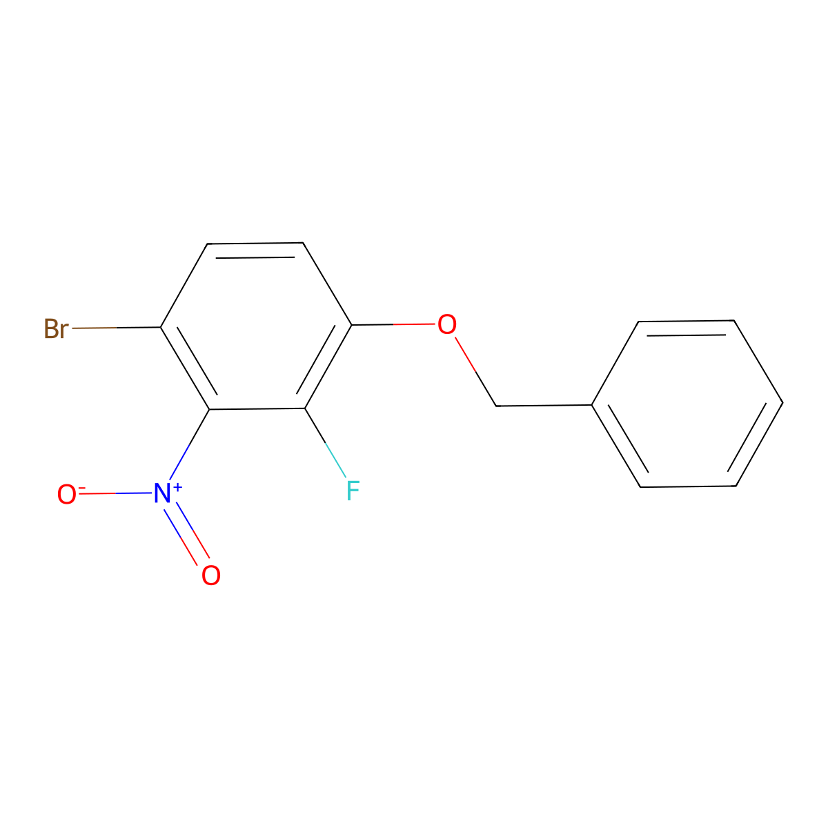 1-(Benzyloxy)-4-bromo-2-fluoro-3-nitrobenzene molecular structure, CAS 1881296-71-4